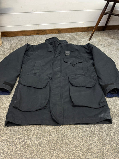 Ex Police Arktis Black Jacket Lined Coat Security Smock MEDIUM Military SAS