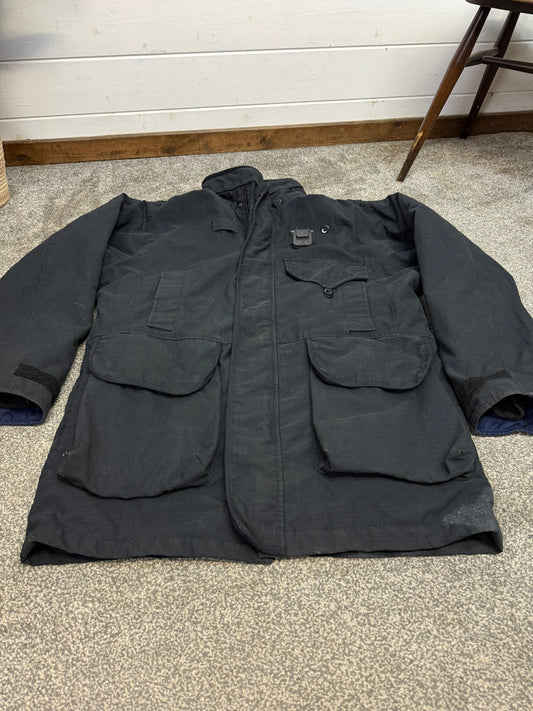 Ex Police Arktis Black Jacket Lined Coat Security Smock MEDIUM Military SAS