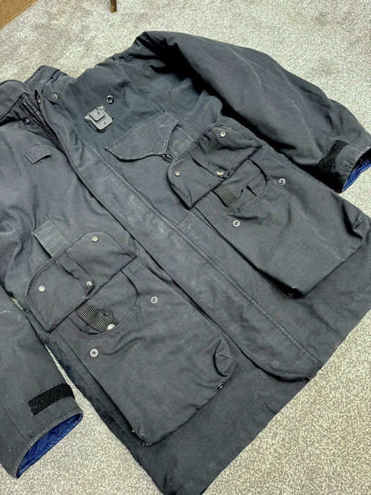 Ex Police Arktis Black Jacket Lined Coat Security Smock MEDIUM Military SAS