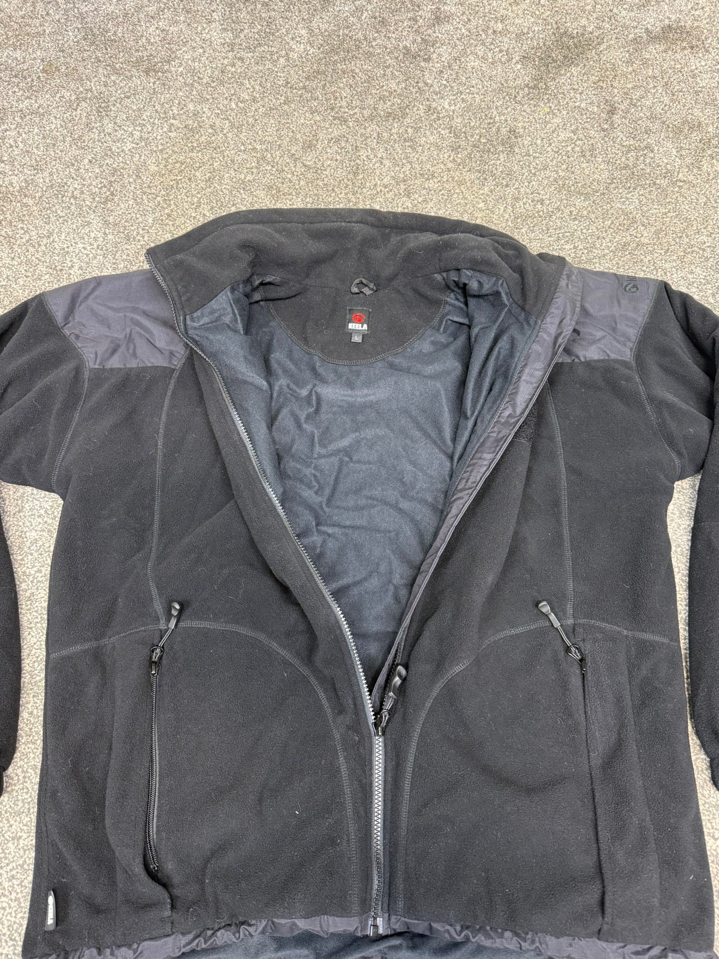 Keela Genesis Black Fleece Waterproof Windproof Jacket Ex Police Security - LARGE