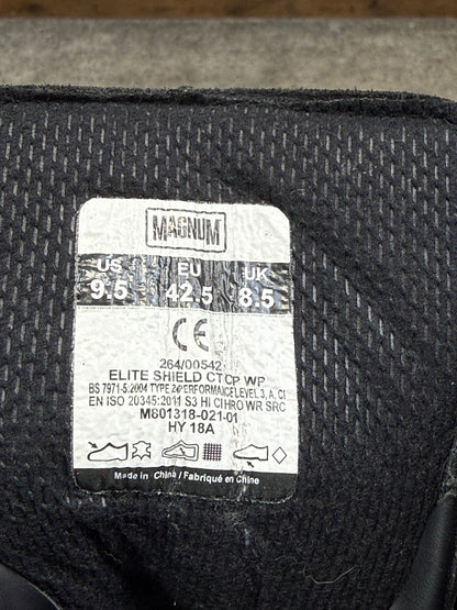 Ex Police Magnum Elite Shield Combat Boots Black Leather UK 8.5 Security