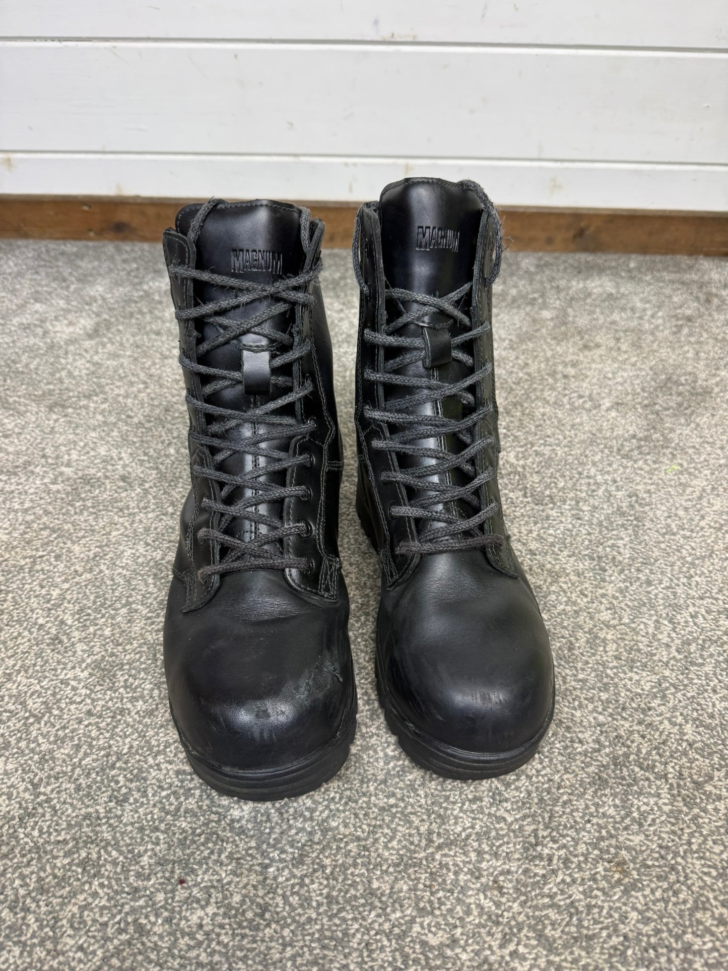 Ex Police Magnum Elite Shield Met Safety Boots Black Leather UK 6 Security Work