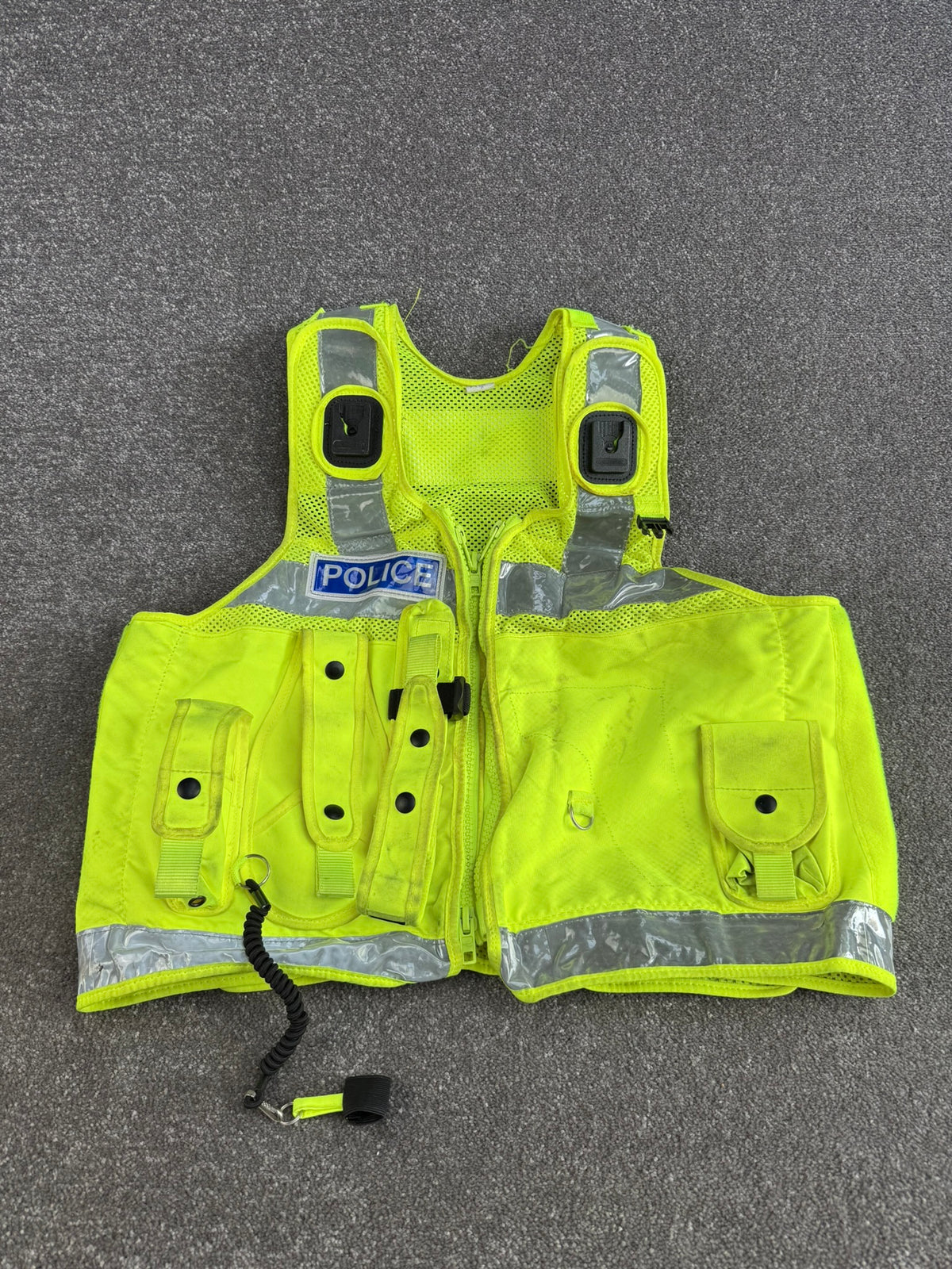 Ex Police Hi-Vis Utility Patrol Tac Vest BADGED Large - Film TV Collector Display