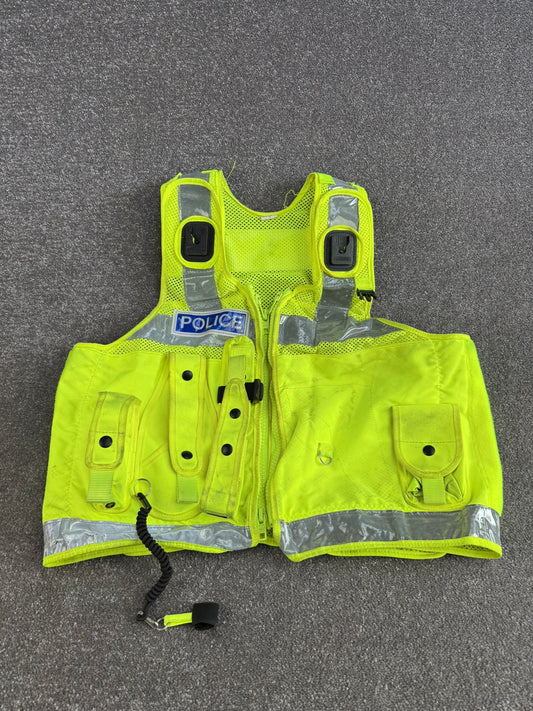 Ex Police Hi-Vis Utility Patrol Tac Vest BADGED Large - Film TV Collector Display