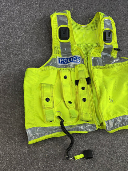 Ex Police Hi-Vis Utility Patrol Tac Vest BADGED Large - Film TV Collector Display