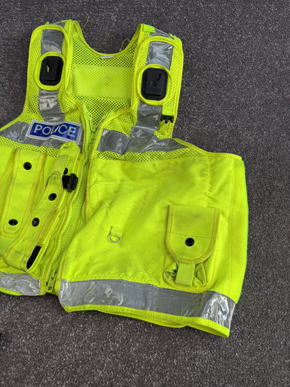 Ex Police Hi-Vis Utility Patrol Tac Vest BADGED Large - Film TV Collector Display
