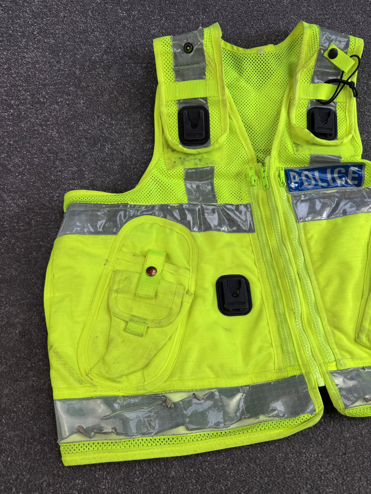 Ex Police Hi-Vis Utility Tac Vest BADGED - XL Film TV Collector Display
