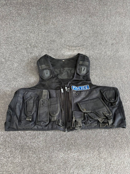 Ex Police Arktis Black Tactical Utility Taser Vest BADGED - XXL TV Film Uniform Display