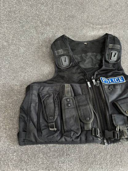 Ex Police Arktis Black Tactical Utility Taser Vest BADGED - XXL TV Film Uniform Display
