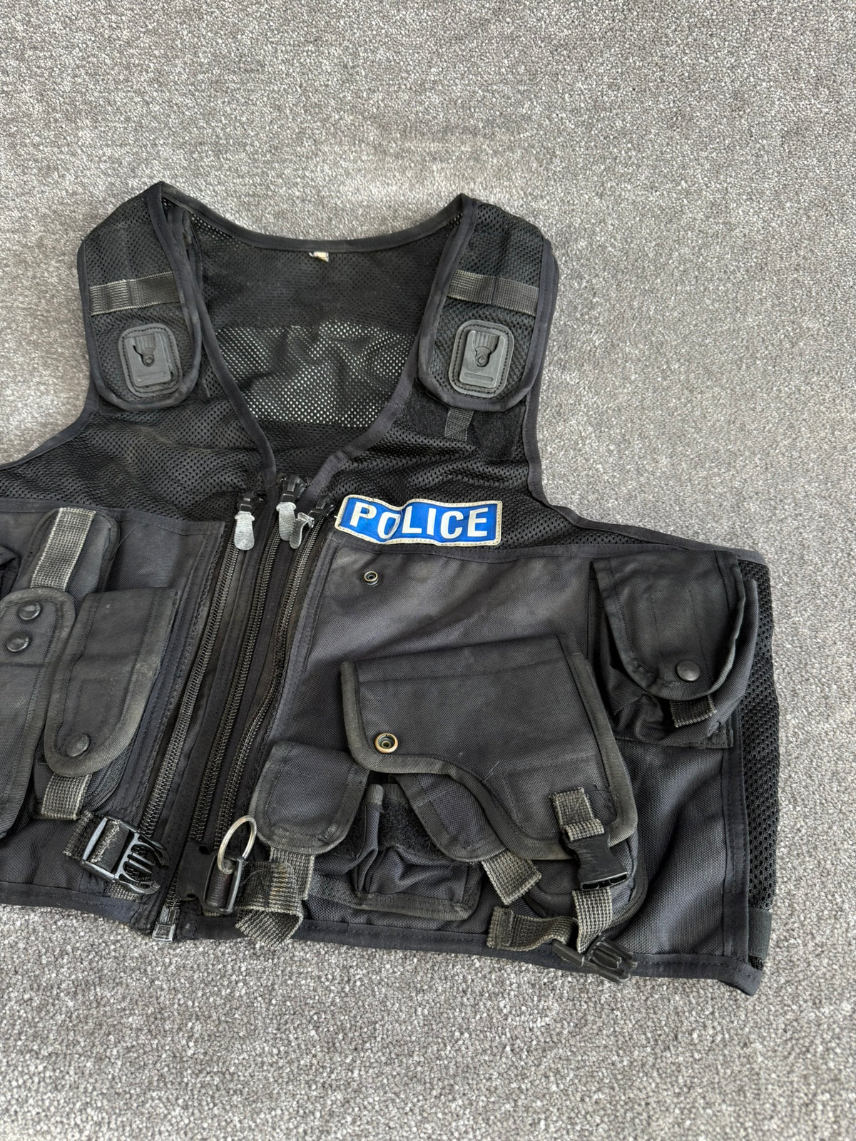 Ex Police Arktis Black Tactical Utility Taser Vest BADGED - XXL TV Film Uniform Display