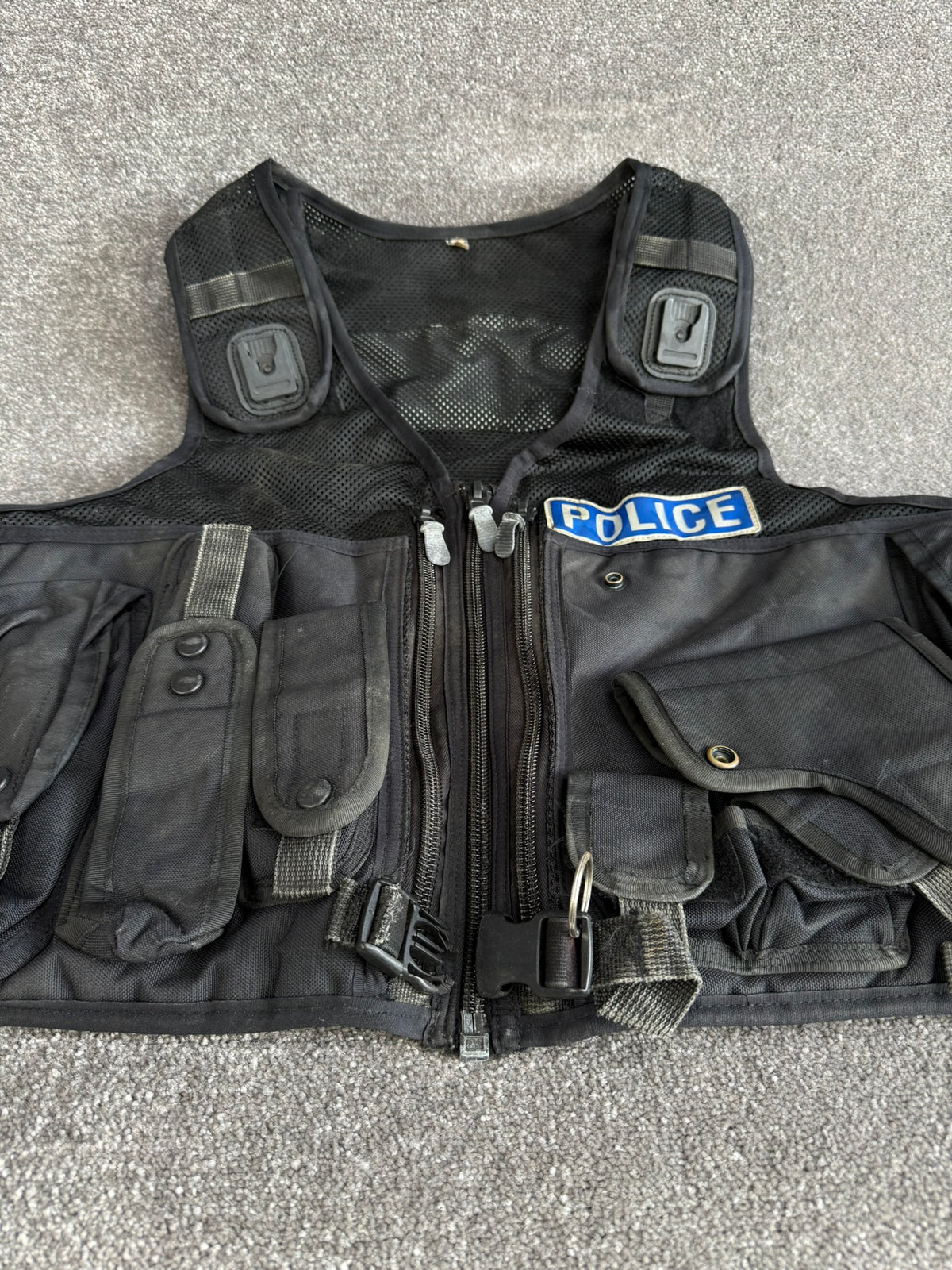 Ex Police Arktis Black Tactical Utility Taser Vest BADGED - XXL TV Film Uniform Display