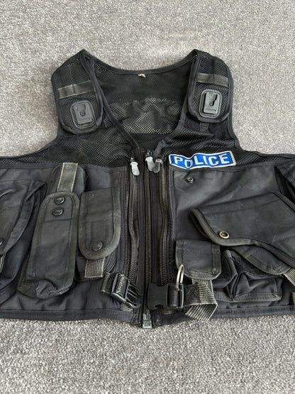 Ex Police Arktis Black Tactical Utility Taser Vest BADGED - XXL TV Film Uniform Display