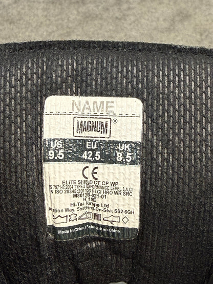Ex Police Magnum Elite Shield Safety Boots Black Leather UK 8.5 Security Work