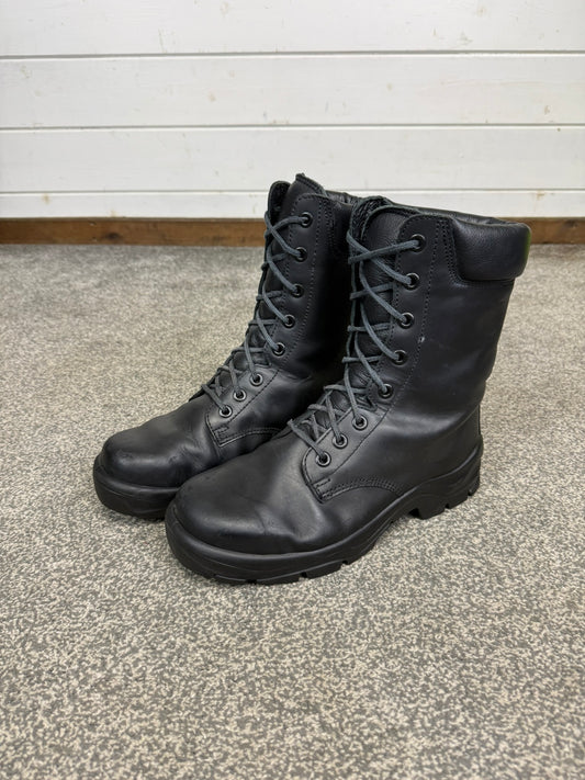Ex Police Black Leather Boots Bata Industrials Safety Steel Toe UK 7