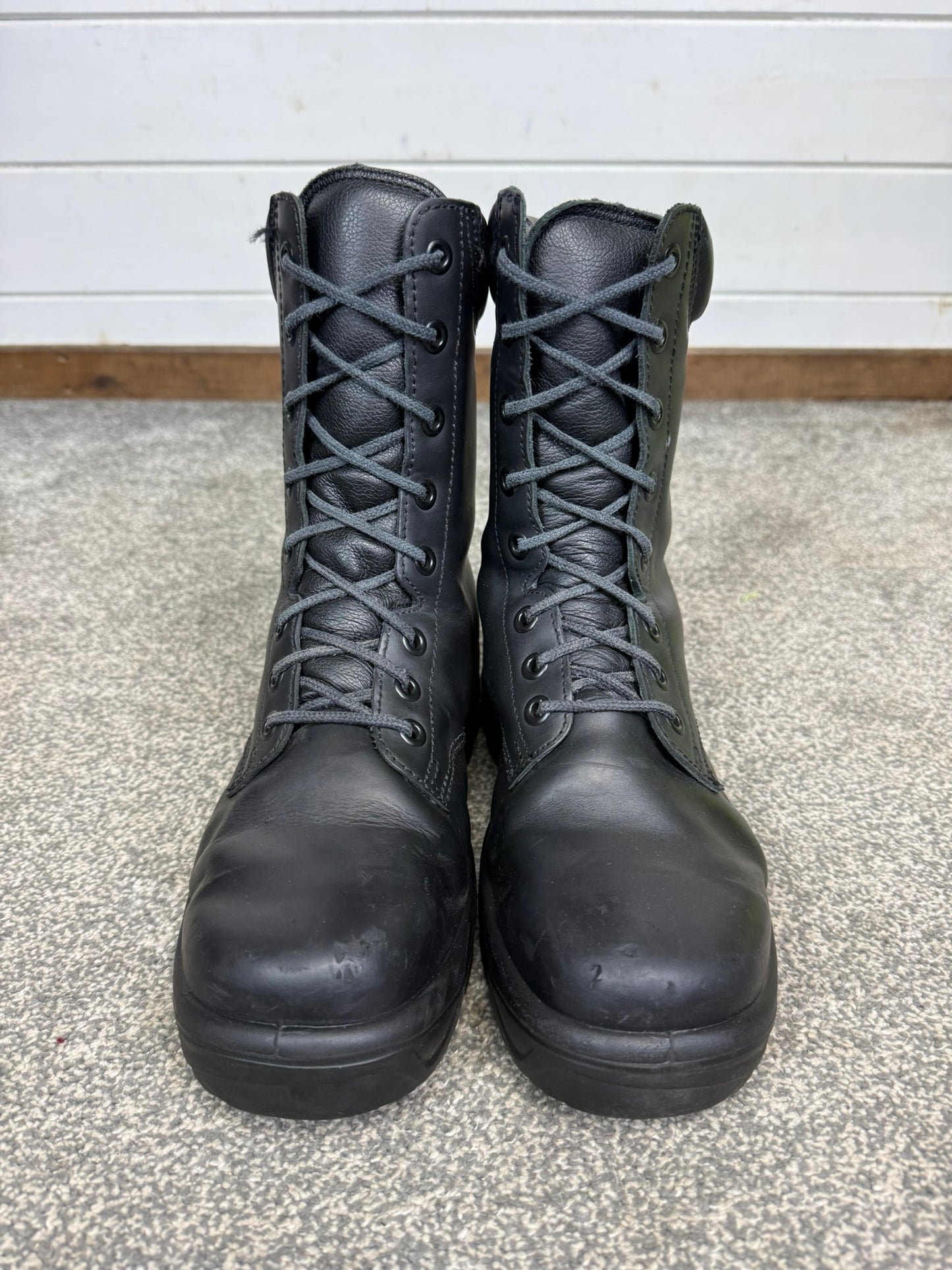 Ex Police Black Leather Boots Bata Industrials Safety Steel Toe UK 7
