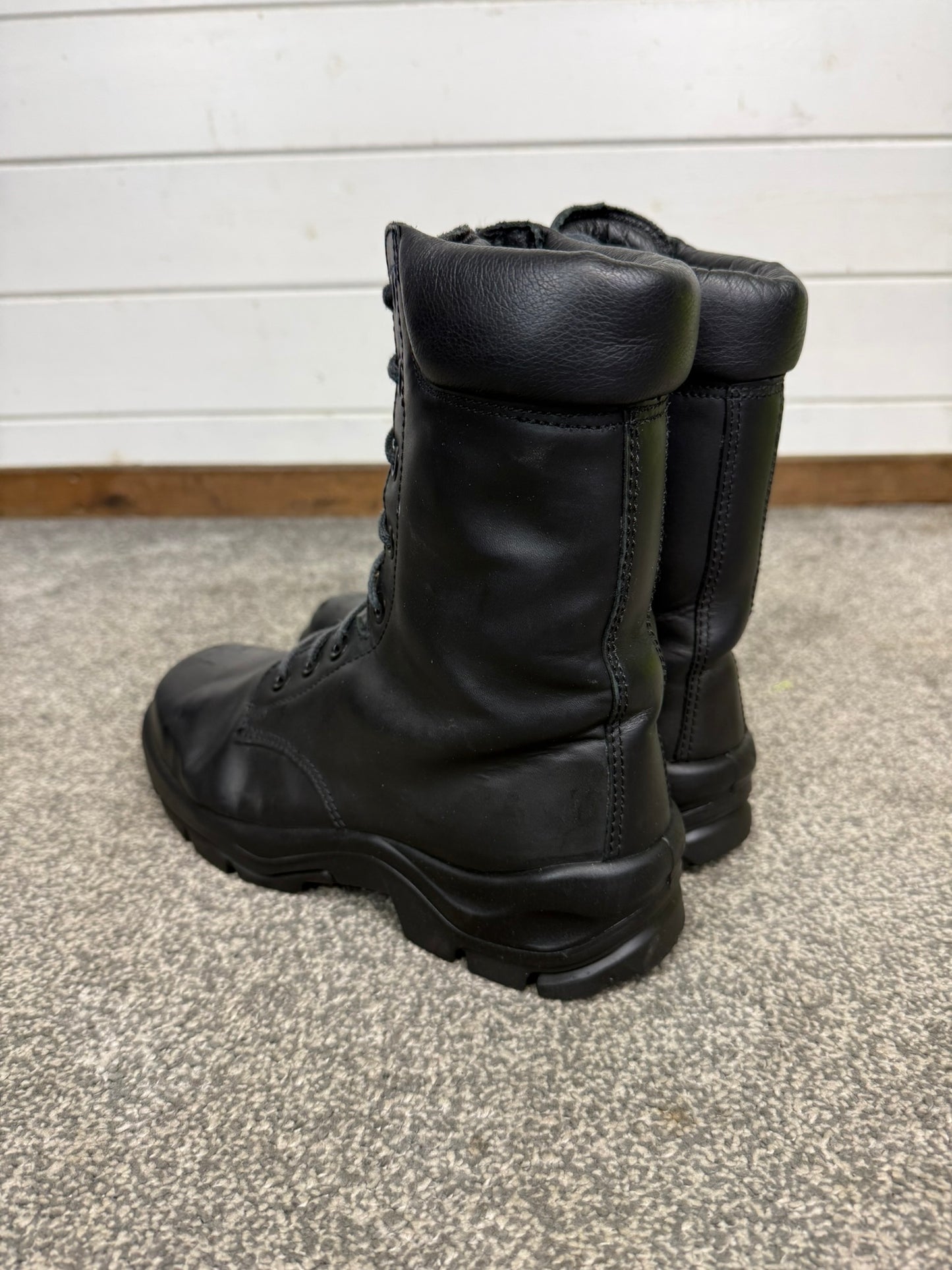 Ex Police Black Leather Boots Bata Industrials Safety Steel Toe UK 7