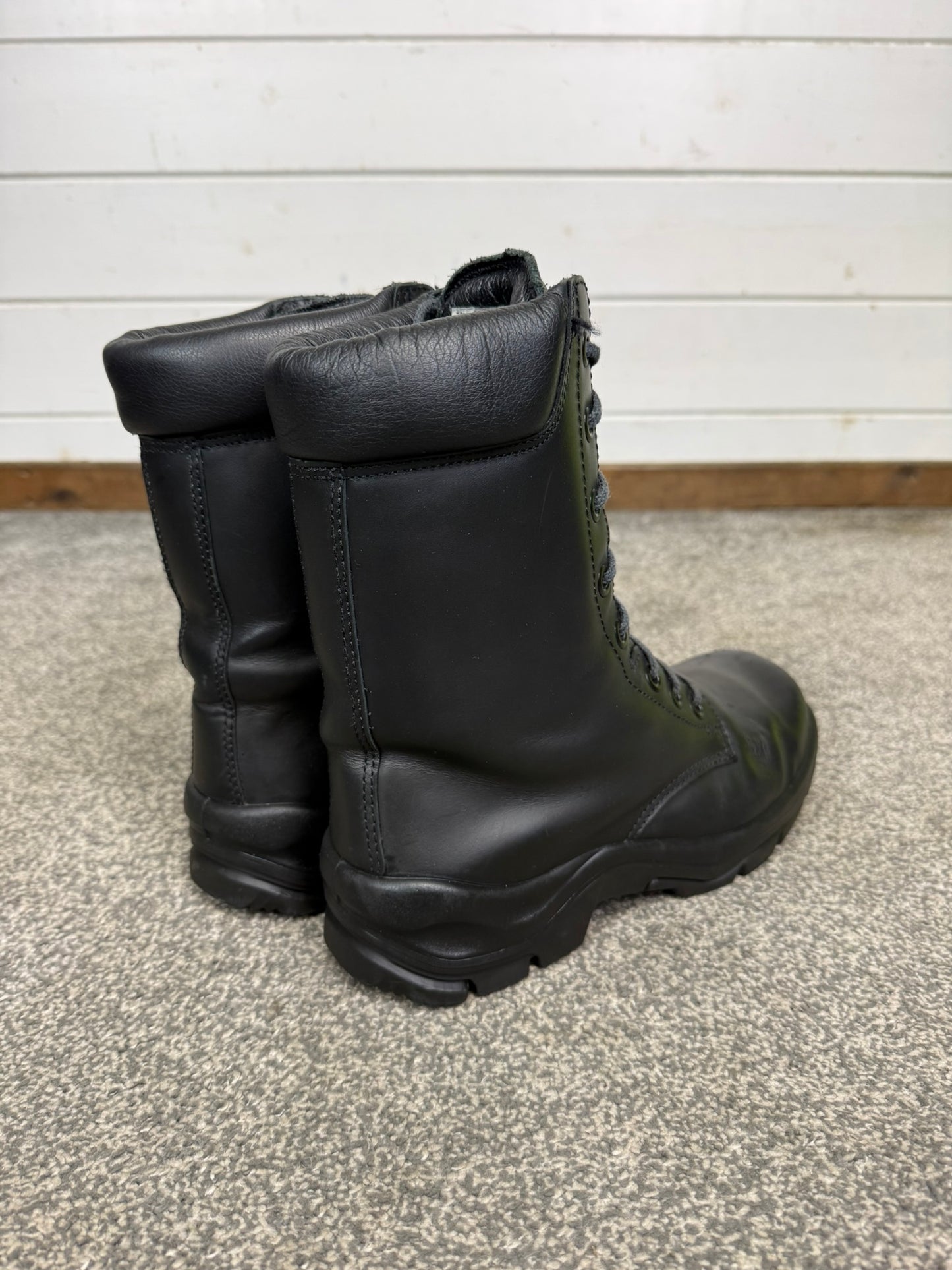 Ex Police Black Leather Boots Bata Industrials Safety Steel Toe UK 7