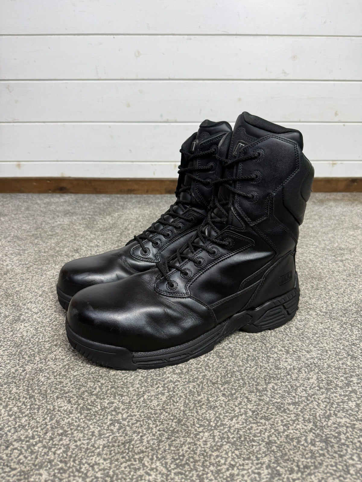 Ex Police Magnum Stealth Force 8.0 Combat Boots Black Leather UK 12 Security