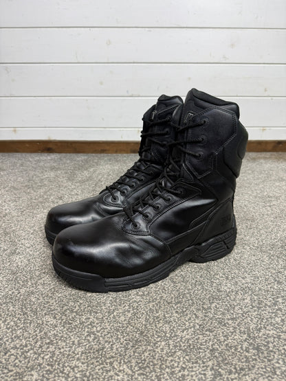 Ex Police Magnum Stealth Force 8.0 Combat Boots Black Leather UK 12 Security