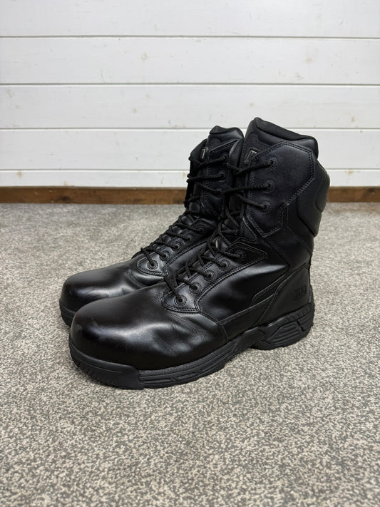 Ex Police Magnum Stealth Force 8.0 Combat Boots Black Leather UK 12 Security