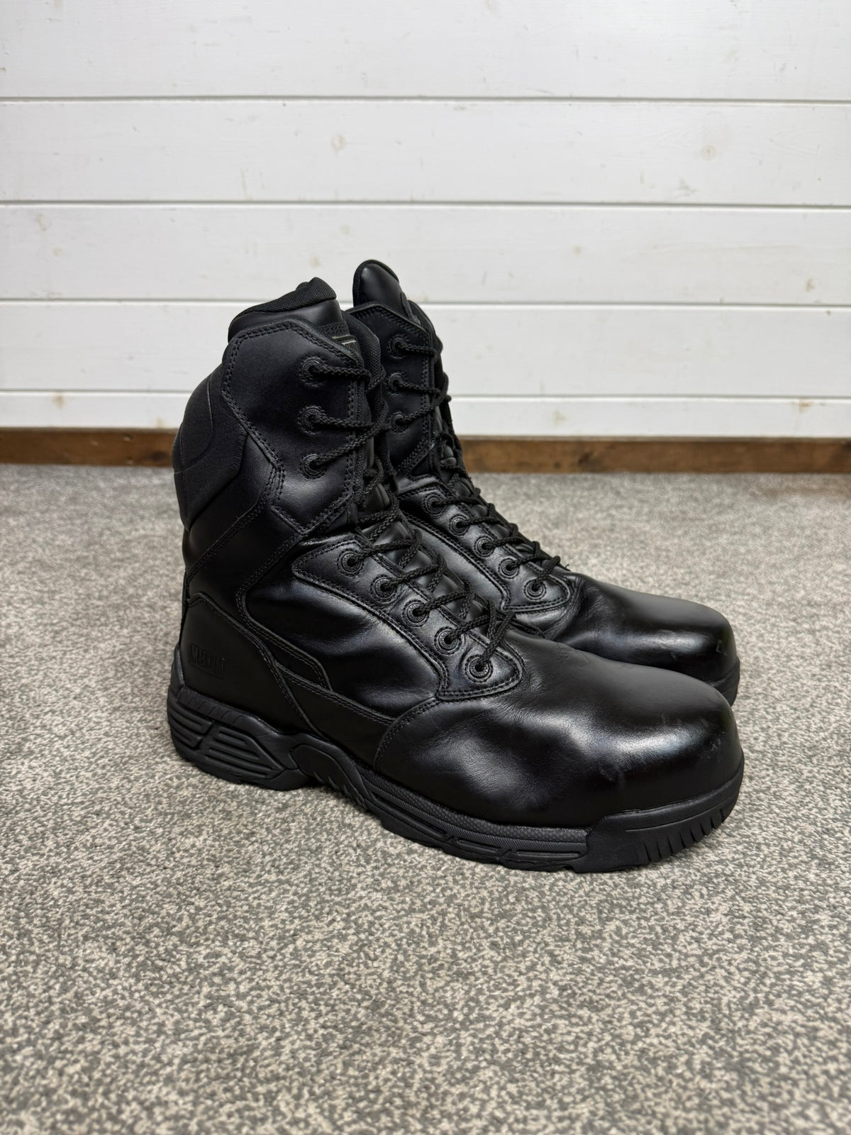 Ex Police Magnum Stealth Force 8.0 Combat Boots Black Leather UK 12 Security