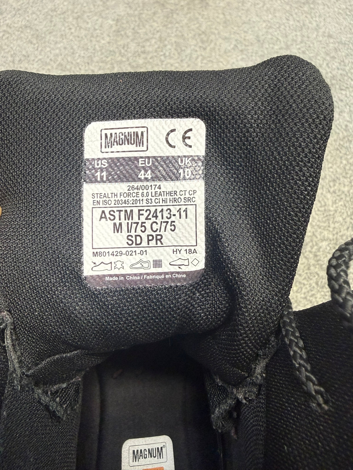 Ex Police Magnum Stealth Force 6.0 Combat Boots Black Leather UK 10 Security