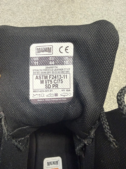 Ex Police Magnum Stealth Force 6.0 Combat Boots Black Leather UK 10 Security