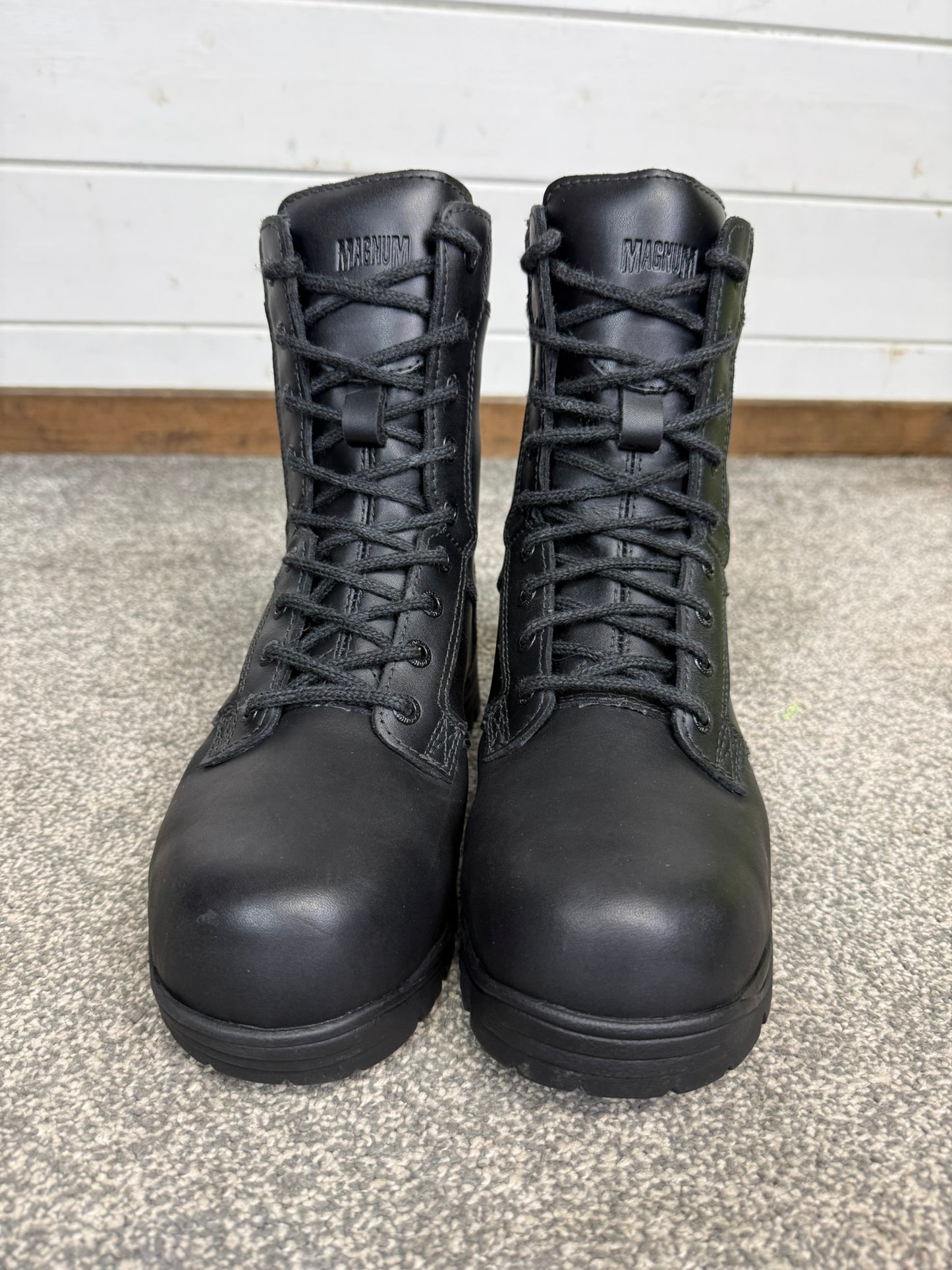 Magnum Elite Shield Met Black Leather Combat Boots UK 6 Ex Police Security Work