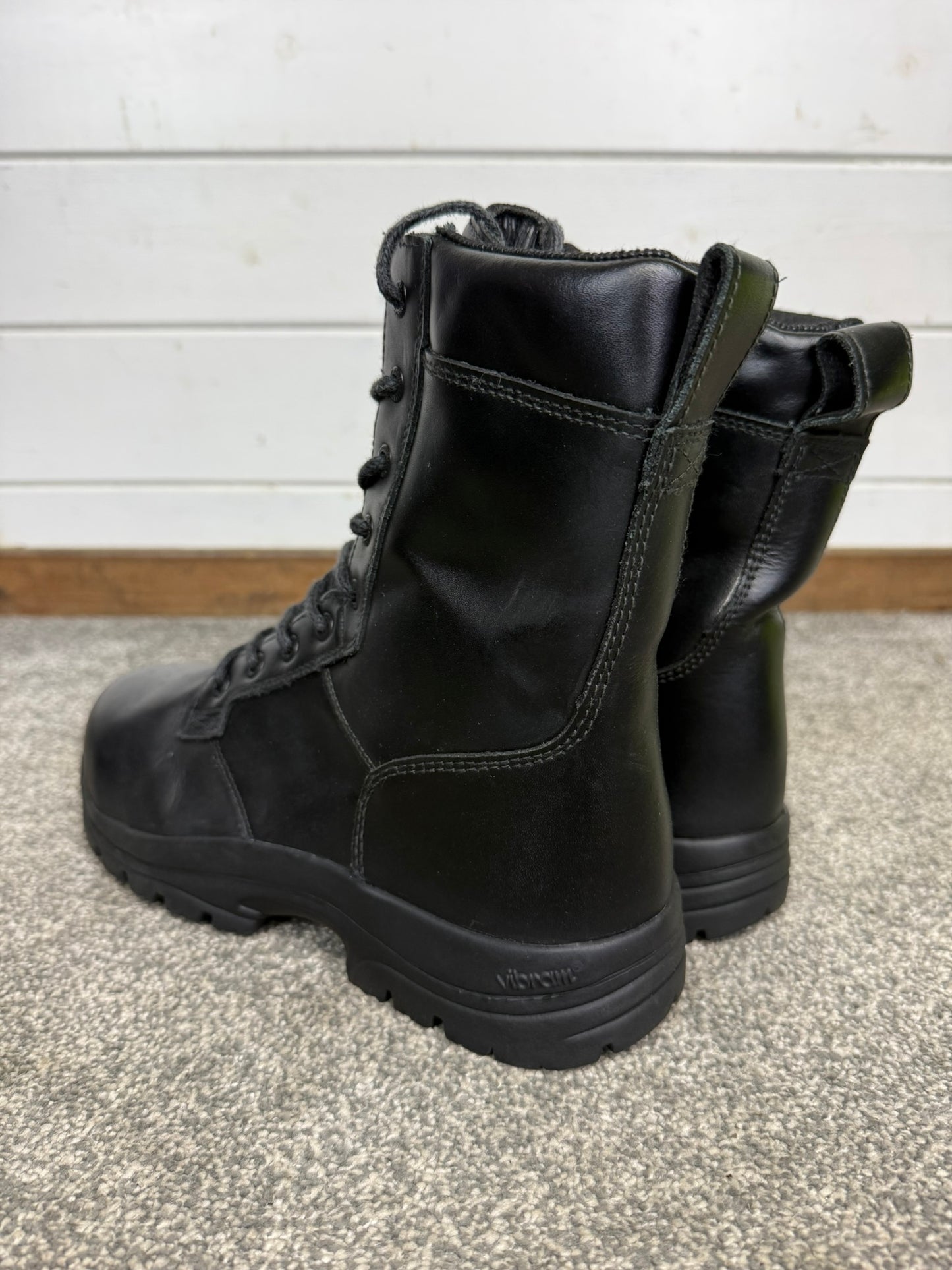Magnum Elite Shield Met Black Leather Combat Boots UK 9 Ex Police Security Work