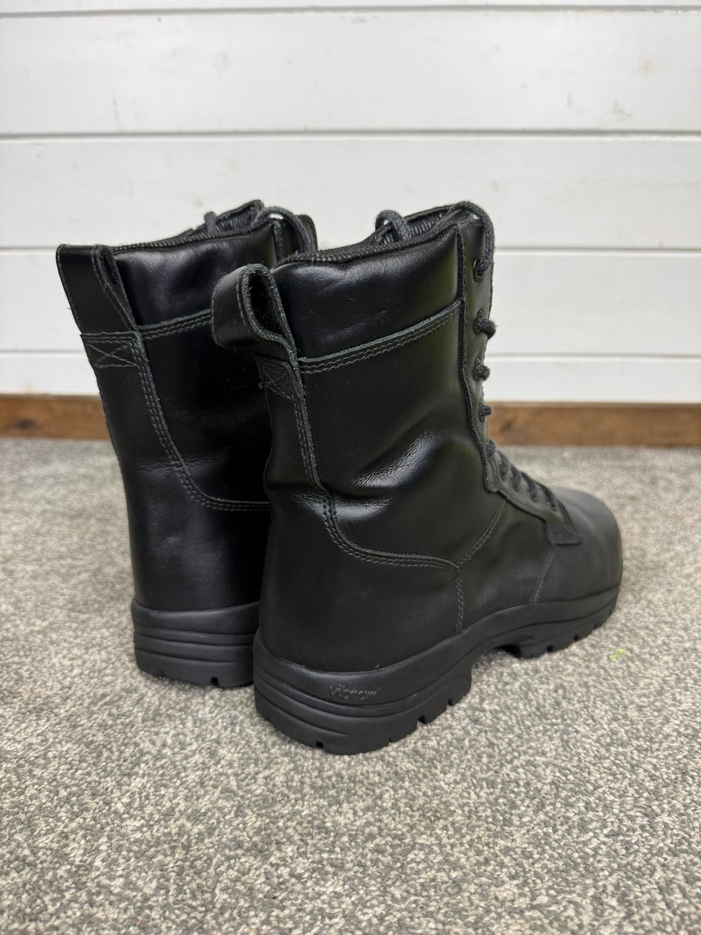 Magnum Elite Shield Met Black Leather Combat Boots UK 9 Ex Police Security Work