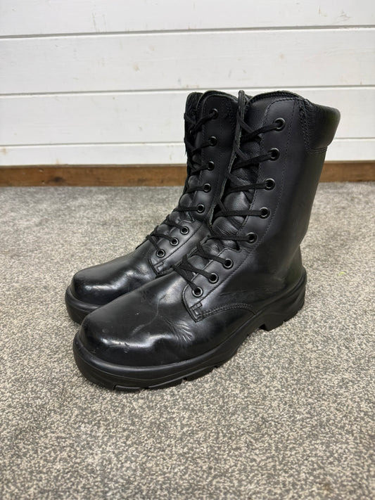 Ex Police Black Leather Boots Bata Industrials Safety Steel Toe UK 9