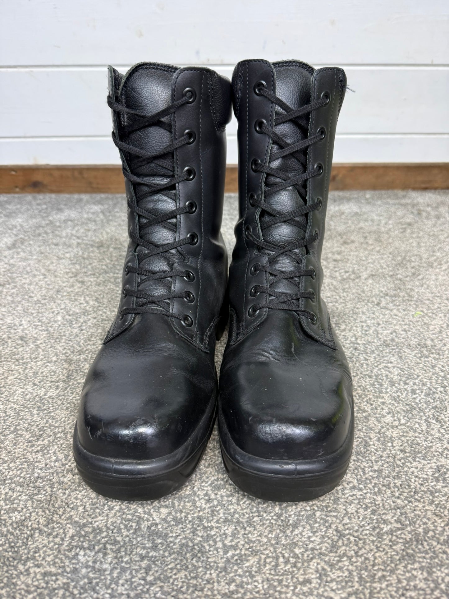 Ex Police Black Leather Boots Bata Industrials Safety Steel Toe UK 9