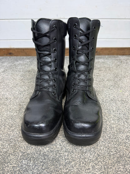 Ex Police Black Leather Boots Bata Industrials Safety Steel Toe UK 9