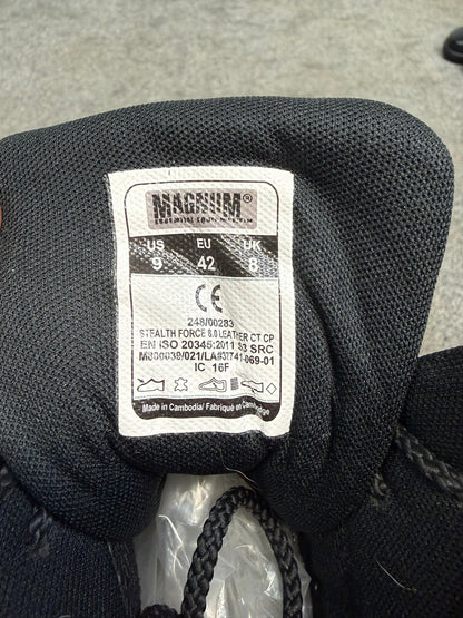 Magnum Stealth Force 8.0 Combat Boots Black Leather UK 8 Ex Police Security