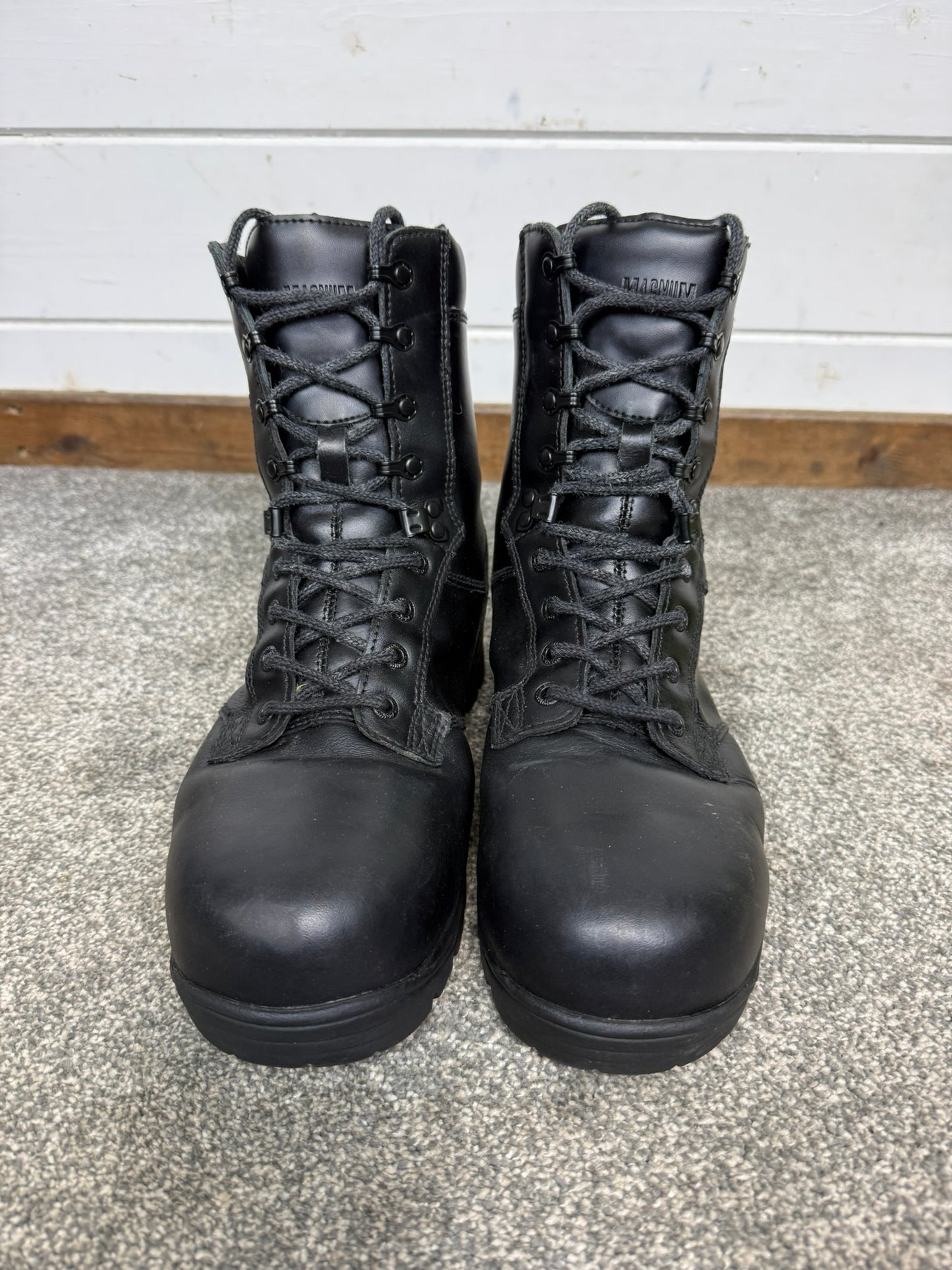 Ex Police Magnum Elite Shield Combat Boots Black Leather UK 8 Security Work