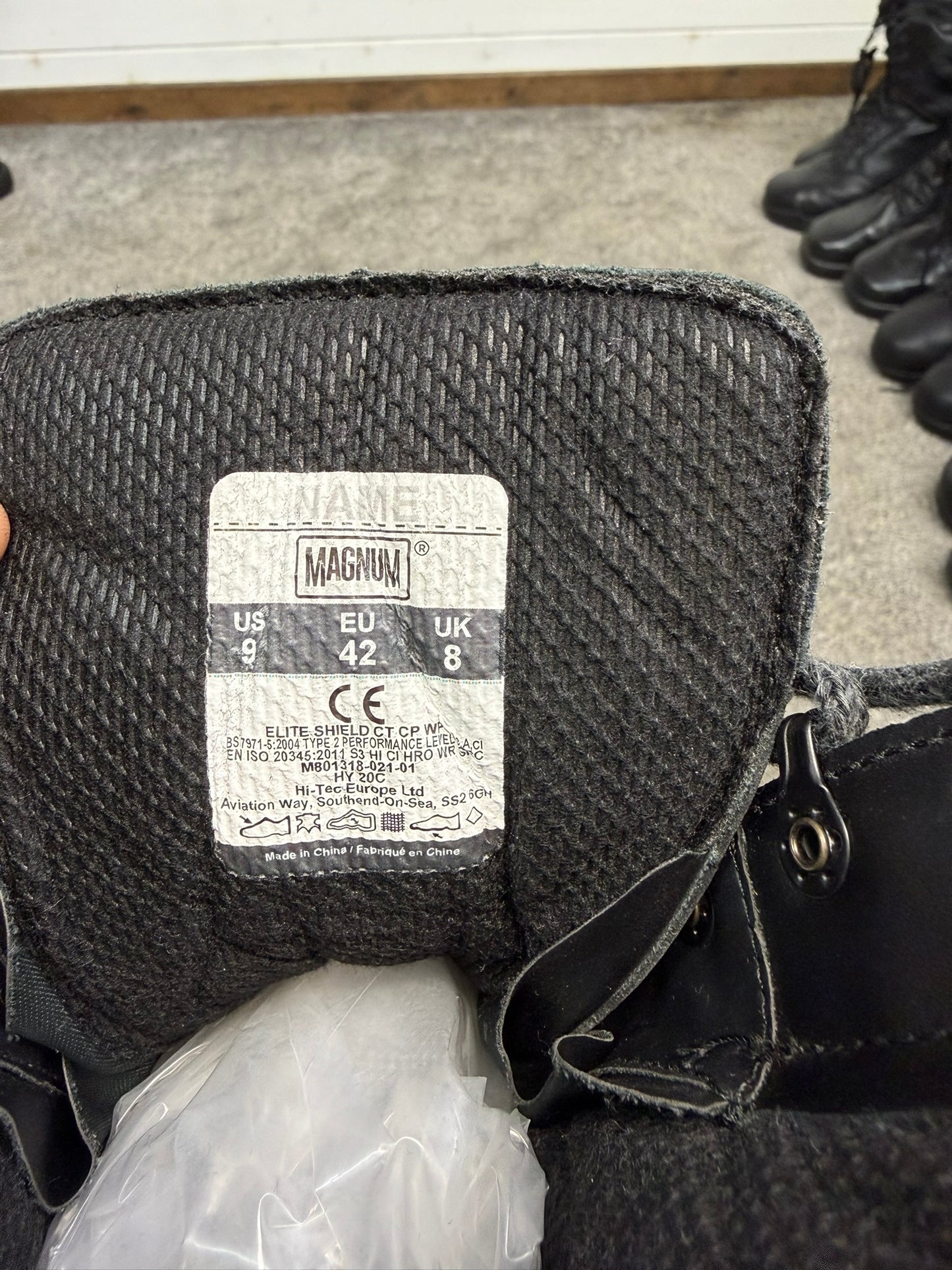 Ex Police Magnum Elite Shield Combat Boots Black Leather UK 8 Security Work