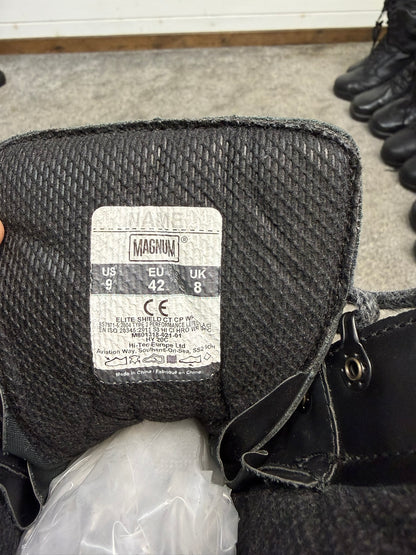 Ex Police Magnum Elite Shield Combat Boots Black Leather UK 8 Security Work
