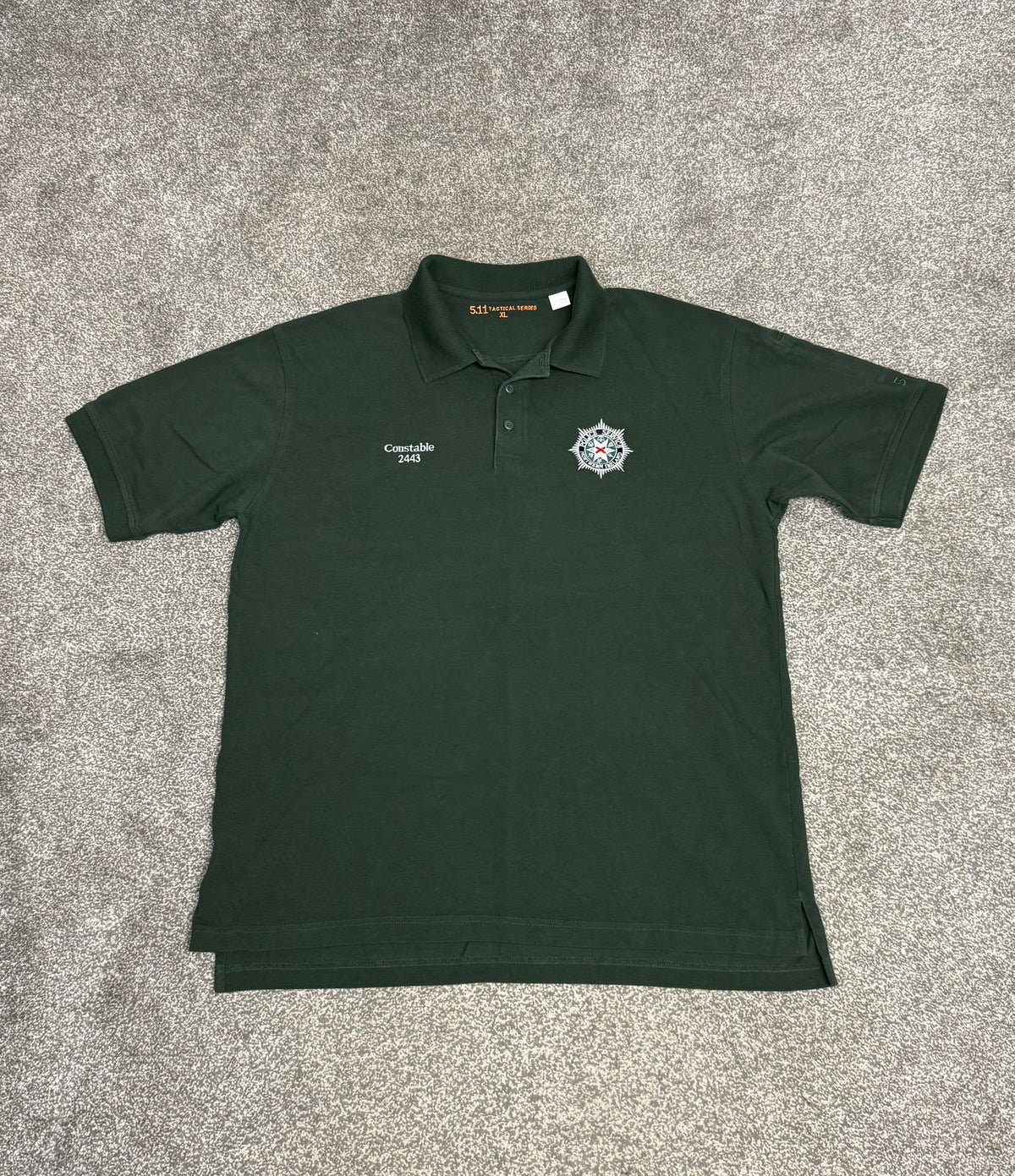 Northern Ireland Police PSNI Polo Shirt 5.11 Tactical BADGED Embroidered - XL Collector Display
