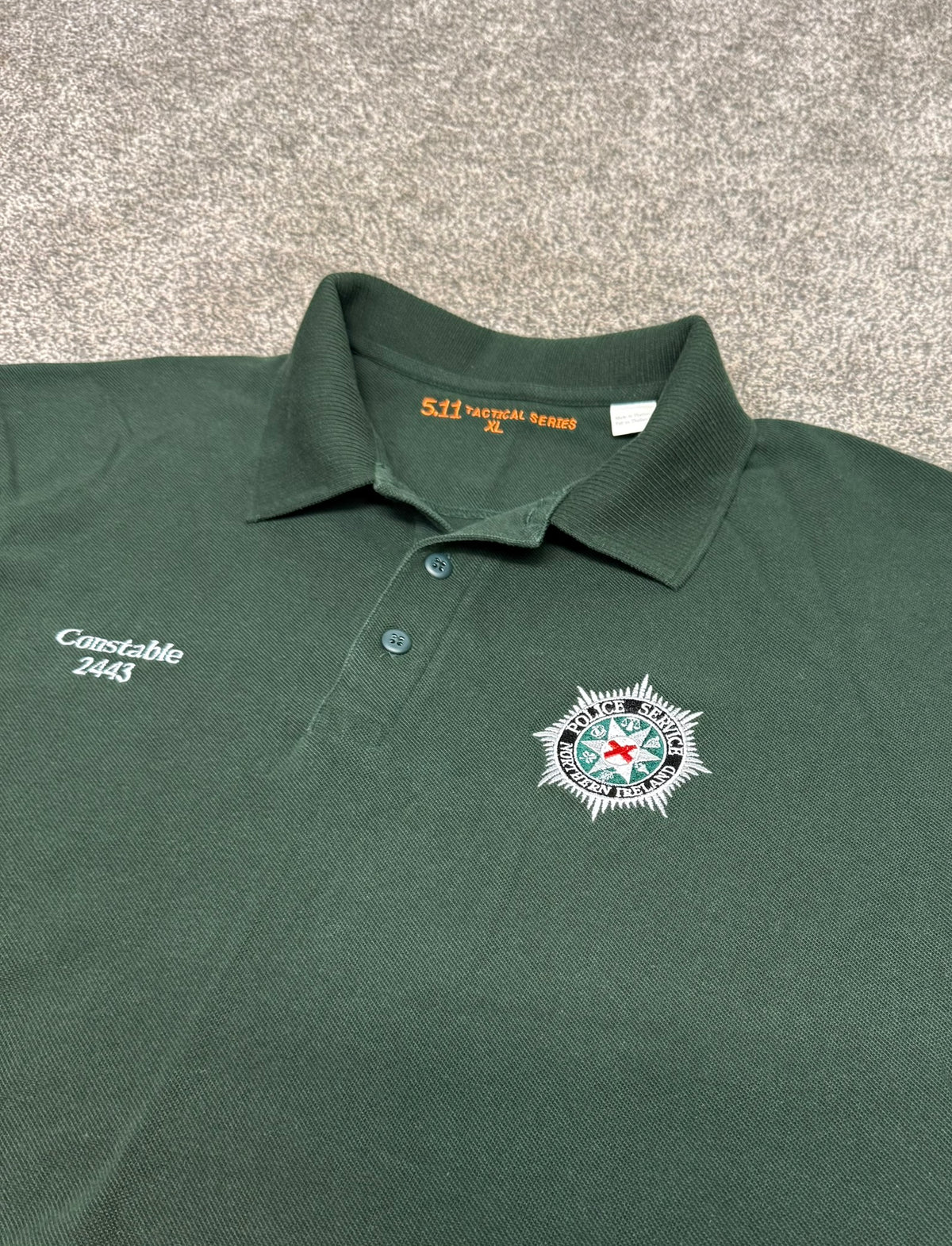 Northern Ireland Police PSNI Polo Shirt 5.11 Tactical BADGED Embroidered - XL Collector Display