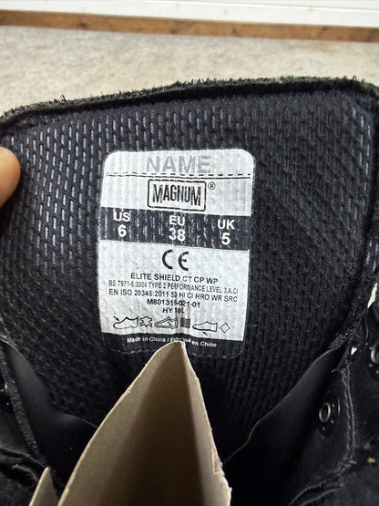 Magnum Elite Shield Black Leather Combat Patrol Boots UK 5 - VGC Security Work