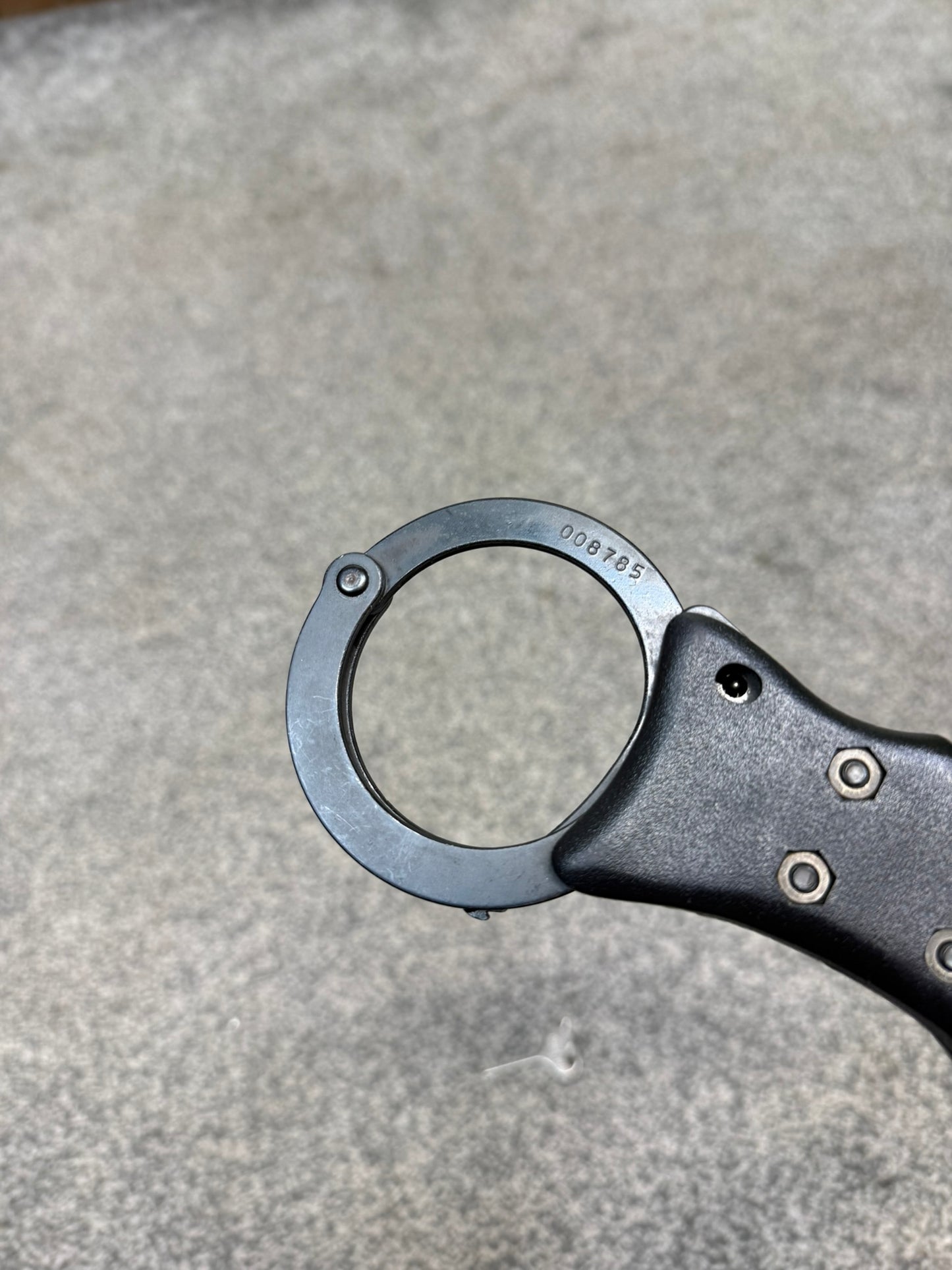 Ex Police Quik-Kuf Black Rigid Handcuffs Cuffs & Key Security Collector Display