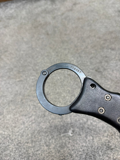 Ex Police Quik-Kuf Black Rigid Handcuffs Cuffs & Key Security Collector Display