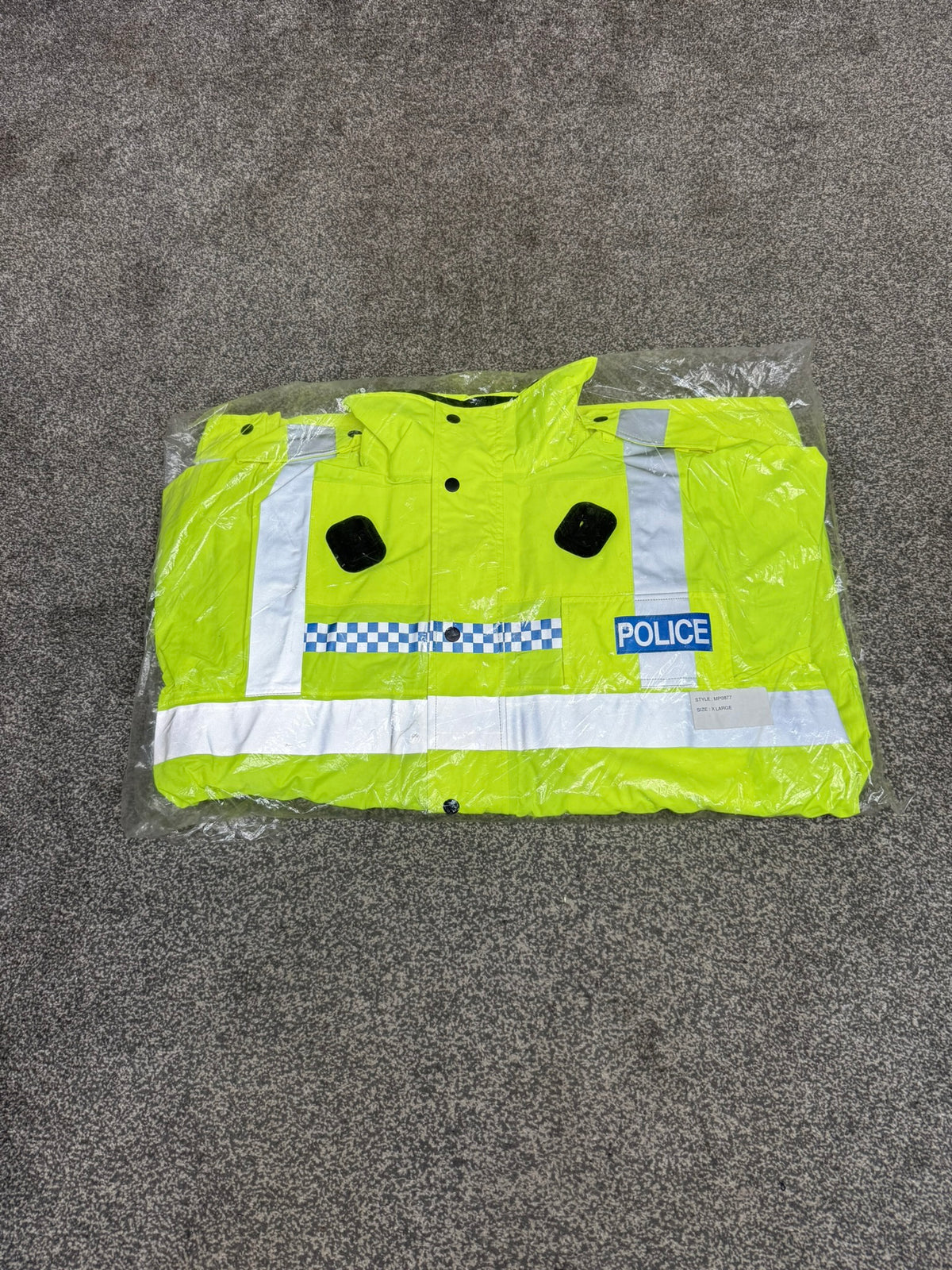 NEW Ex Police Hi Vis Waterproof Anorak Coat Jacket BADGED - X Large Collector Display Film TV Uniform