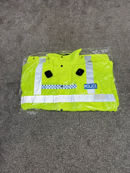 NEW Ex Police Hi Vis Waterproof Anorak Coat Jacket BADGED - X Large Collector Display Film TV Uniform