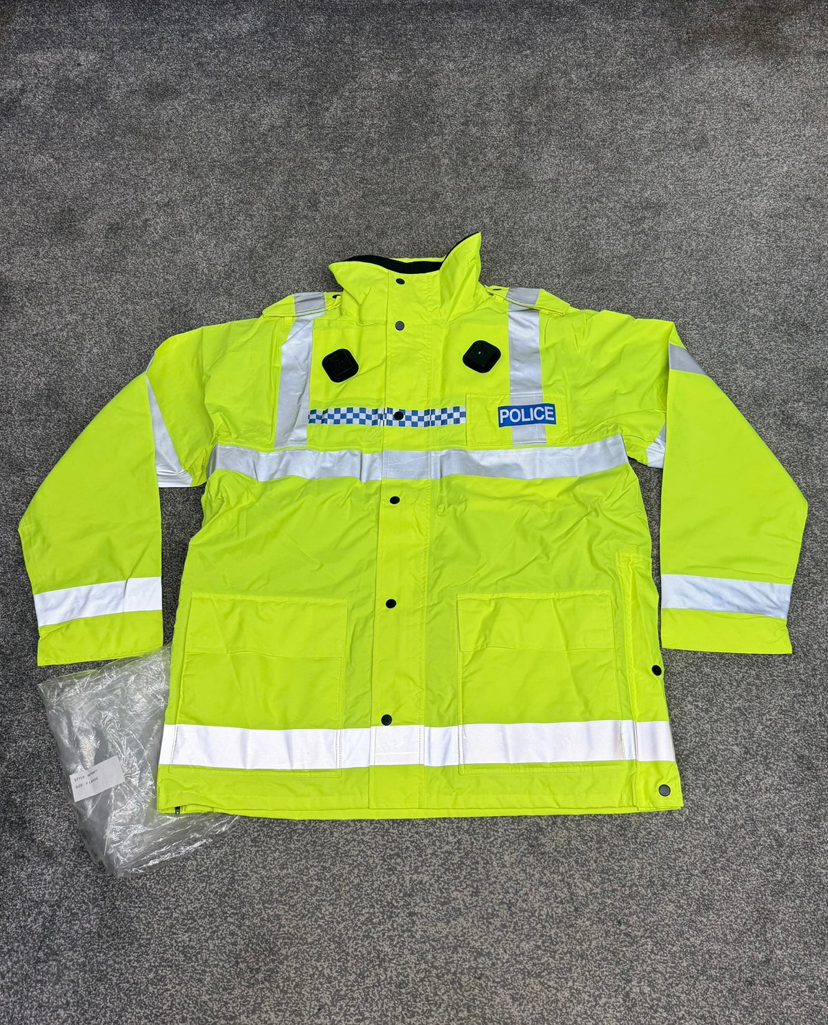 NEW Ex Police Hi Vis Waterproof Anorak Coat Jacket BADGED - X Large Collector Display Film TV Uniform