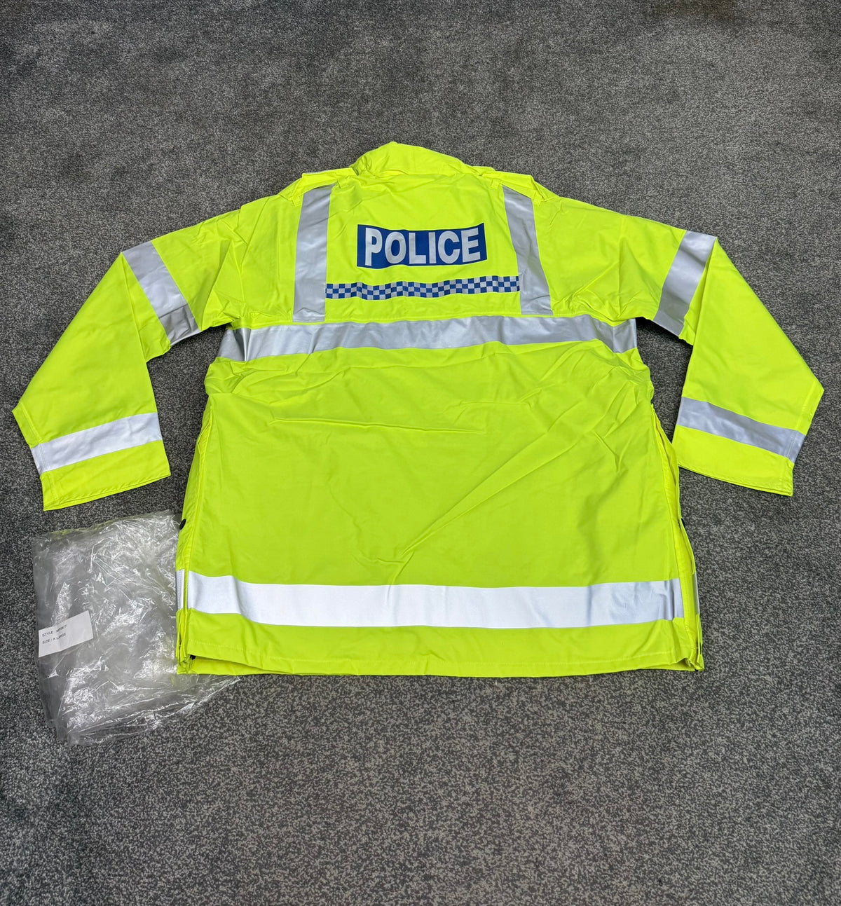 NEW Ex Police Hi Vis Waterproof Anorak Coat Jacket BADGED - X Large Collector Display Film TV Uniform