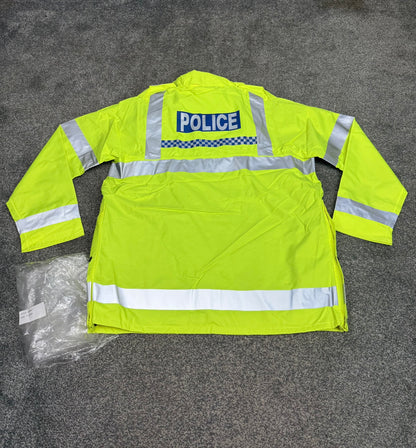 NEW Ex Police Hi Vis Waterproof Anorak Coat Jacket BADGED - X Large Collector Display Film TV Uniform