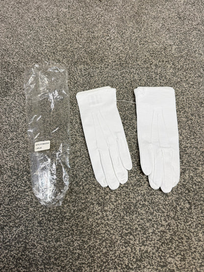 Ex Metropolitan Police White Cotton Ceremonial Parade Gloves - LARGE