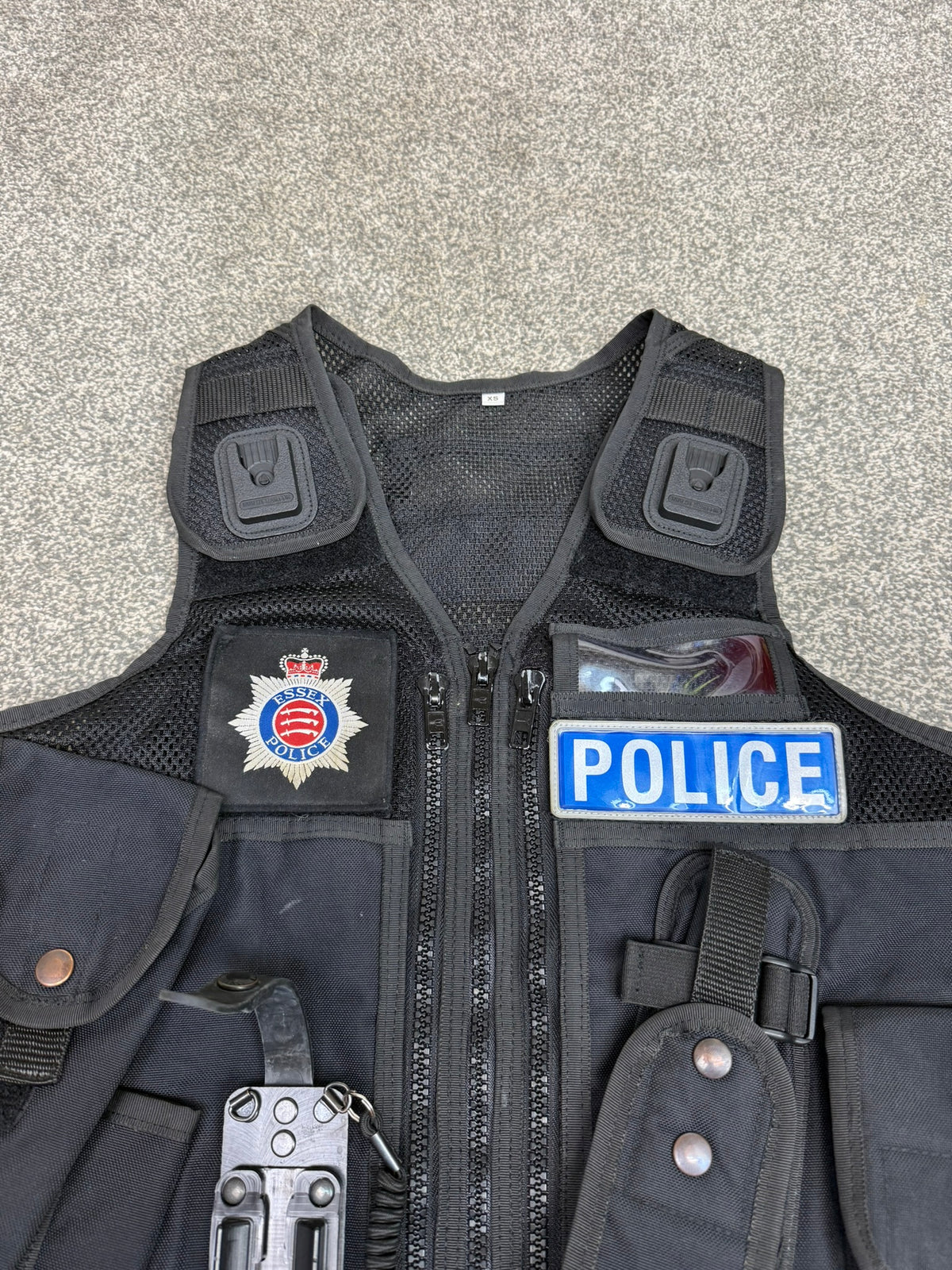 Ex Essex Police Black Arktis Tactical Utility Vest & Pouches Security Airsoft - X SMALL
