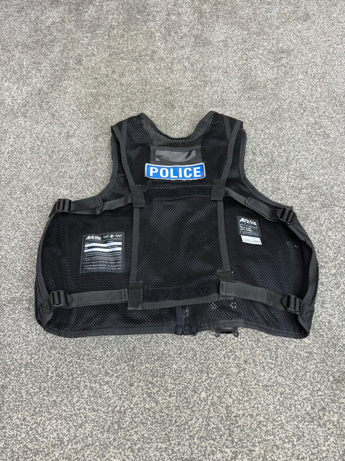 Ex Essex Police Black Arktis Tactical Utility Vest & Pouches Security Airsoft - X SMALL